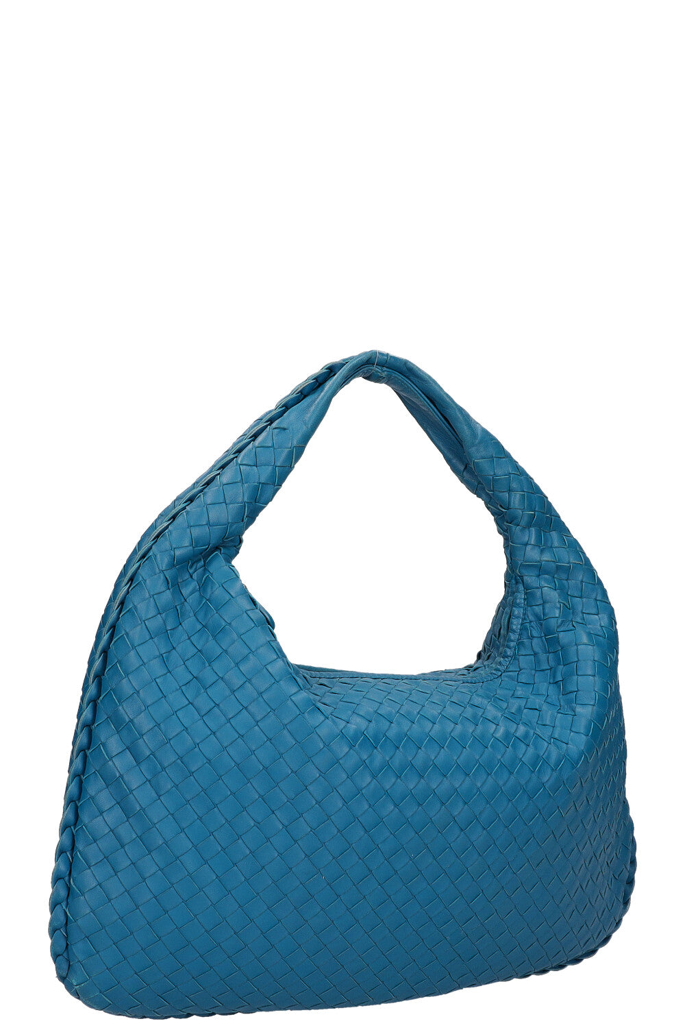 BOTTEGA VENETA Small Hobo Veneta Bag Intrecciato Blue REAWAKE