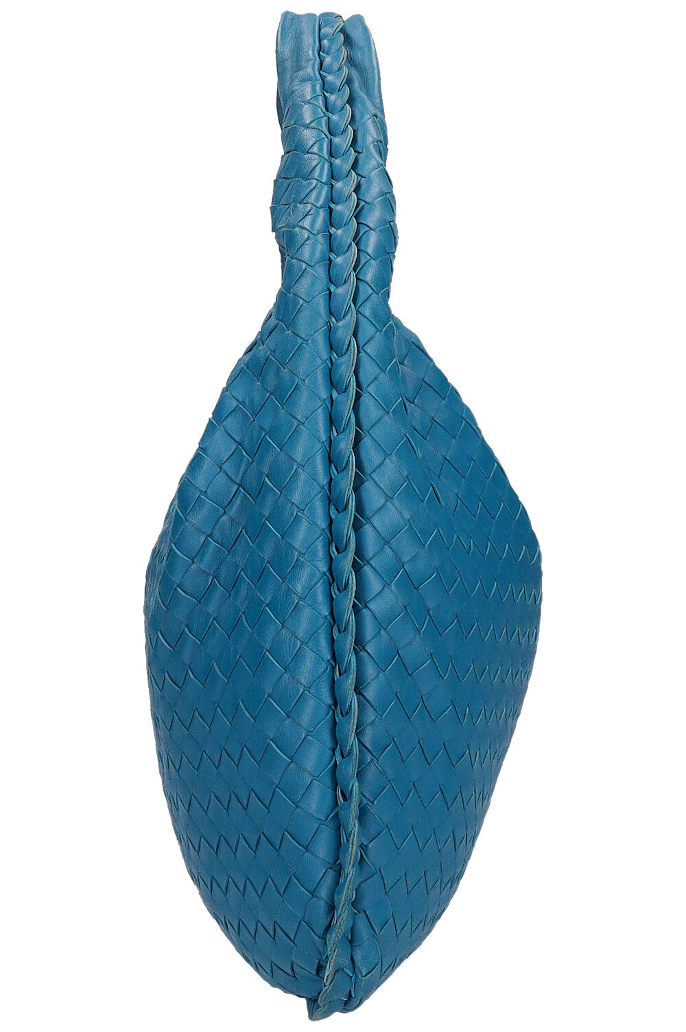 BOTTEGA VENETA Petit Sac Hobo Veneta Bleu Intrecciato