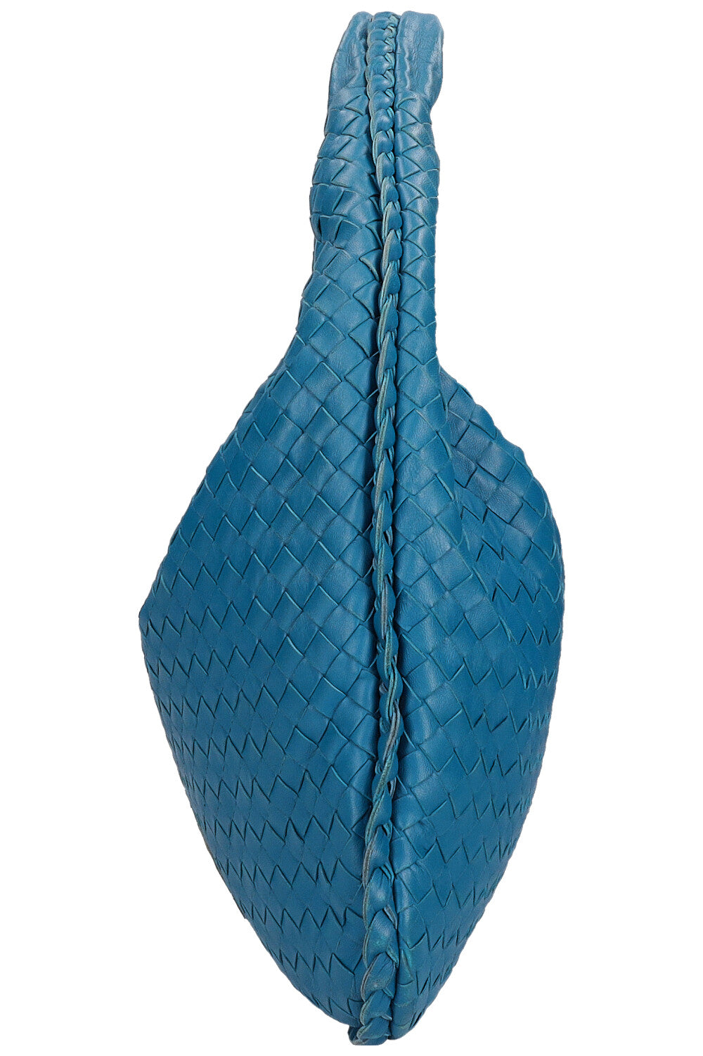 BOTTEGA VENETA Petit Sac Hobo Veneta Bleu Intrecciato