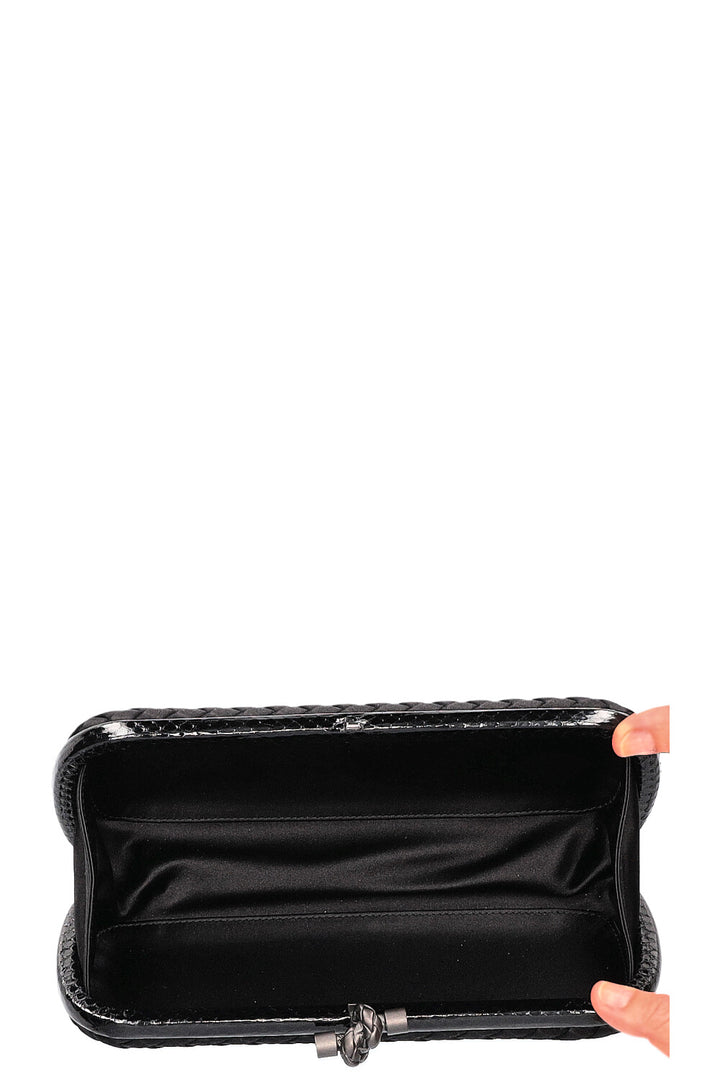 BOTTEGA VENETA Knot Clutch Silk Black