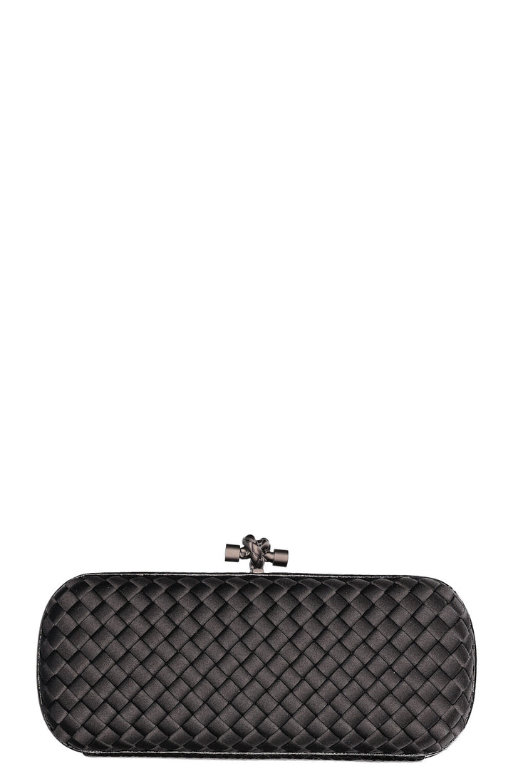 BOTTEGA VENETA Knot Clutch Silk Black