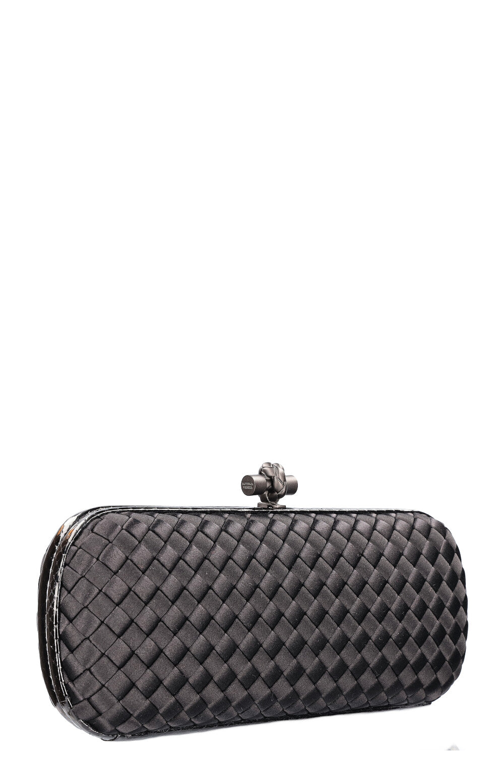 BOTTEGA VENETA Knot Clutch Silk Black