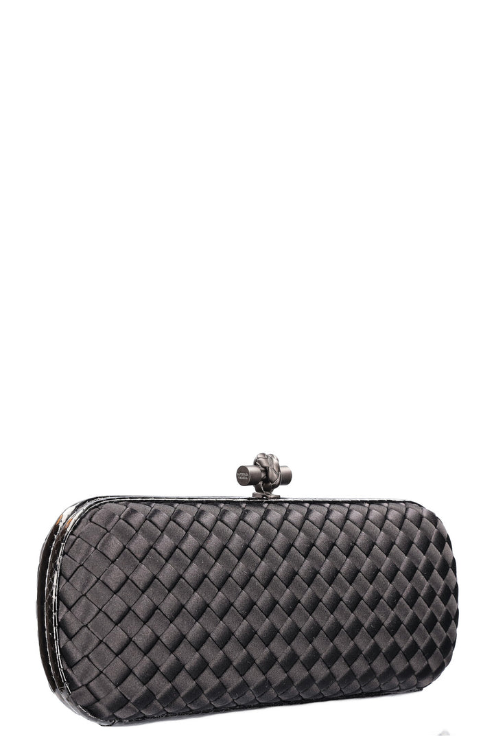 BOTTEGA VENETA Knot Clutch Silk Black