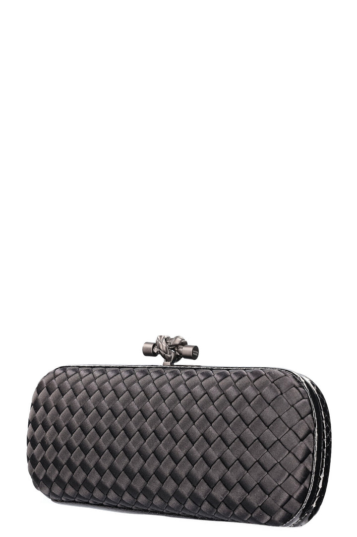 BOTTEGA VENETA Knot Clutch Silk Black