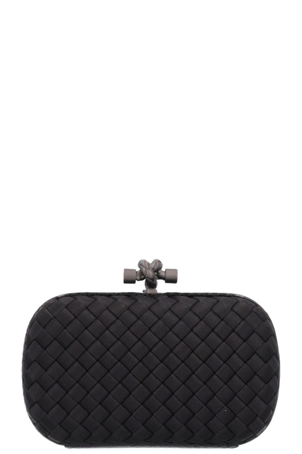 Bottega Veneta Knot Clutch Satin Black 