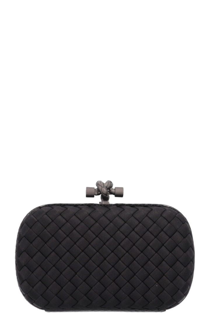 Bottega Veneta Knot Clutch Satin Black 