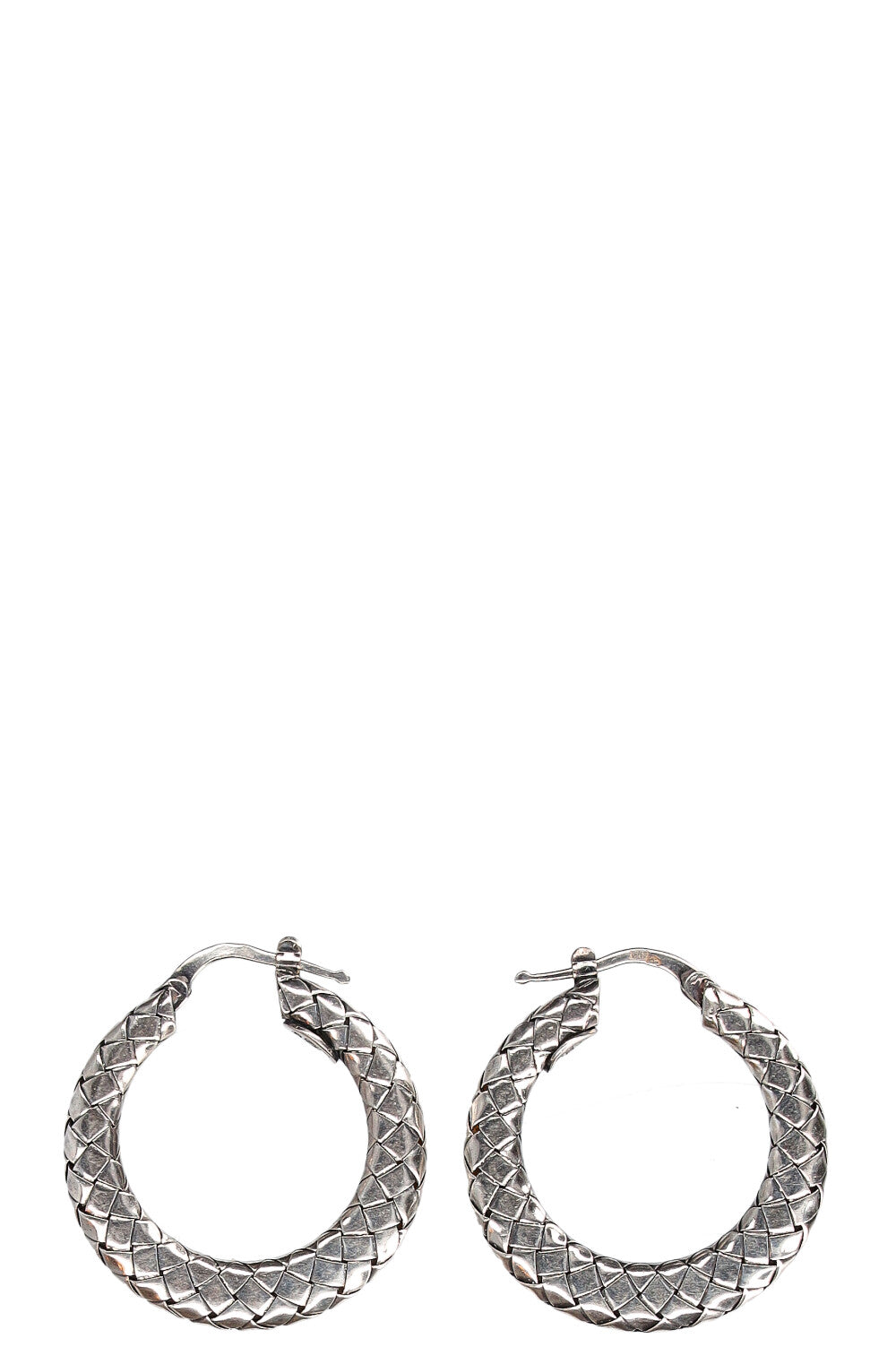 BOTTEGA VENETA Boucles d'oreilles créoles intrecciato en argent 925