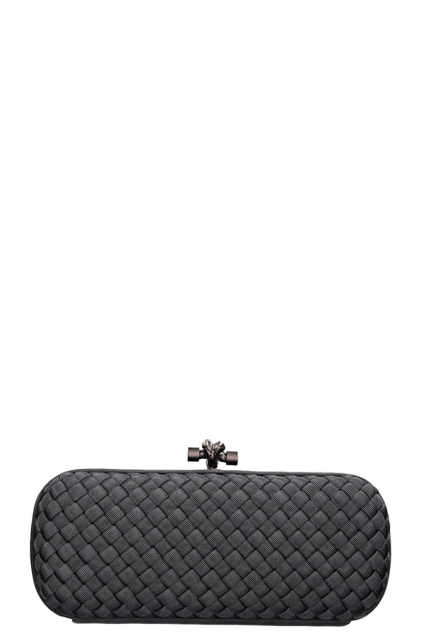 Bottega Veneta Knot Clutch Silk Black