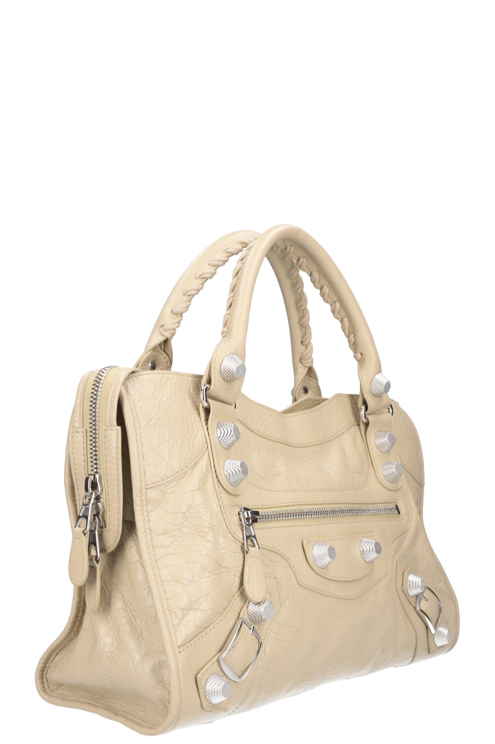 BALENCIAGA City Giant Studs Bag Ecru