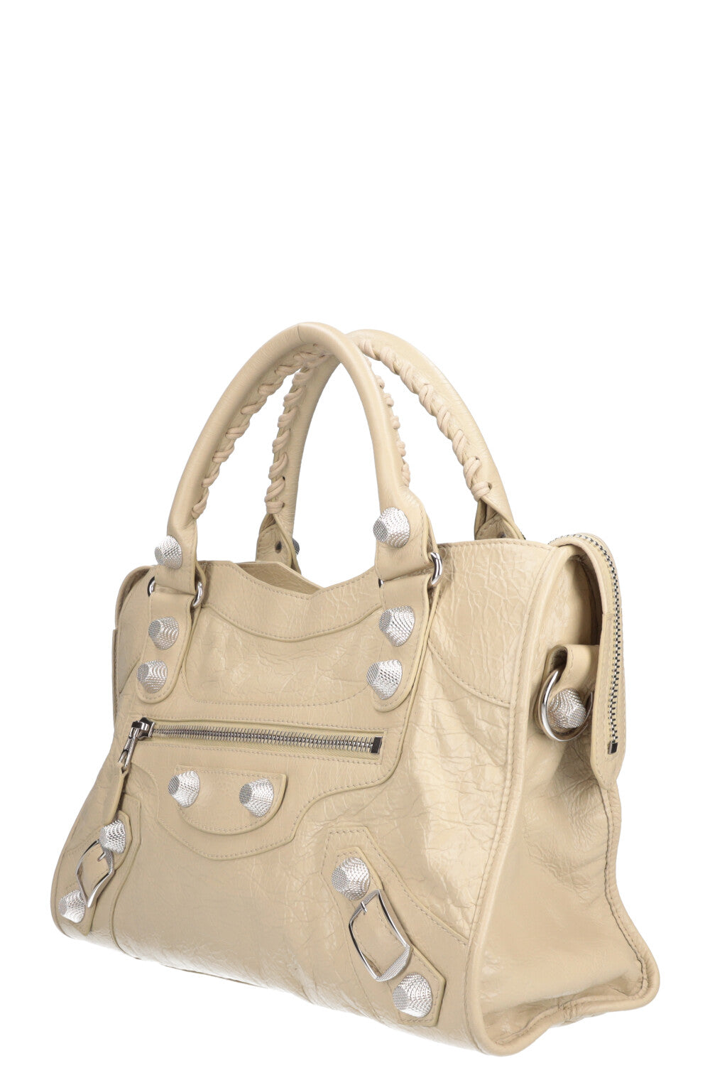 BALENCIAGA City Giant Studs Bag Ecru