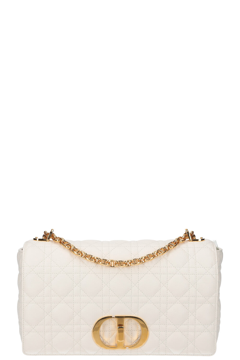 Christian Dior Caro Bag Large Cannage White Gold 