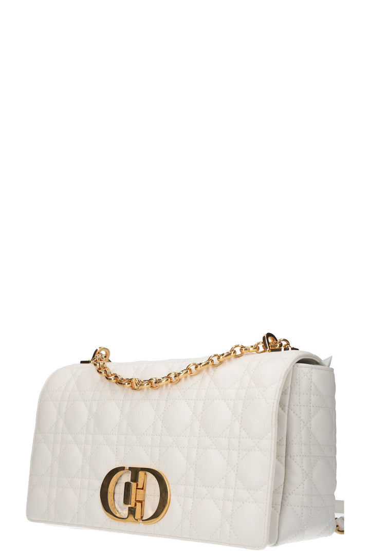 CHRISTIAN DIOR Large Caro Bag Cannage White