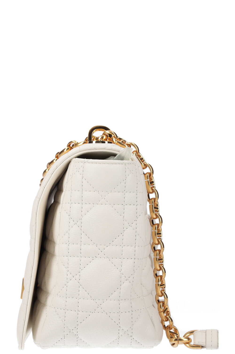 CHRISTIAN DIOR Large Caro Bag Cannage White