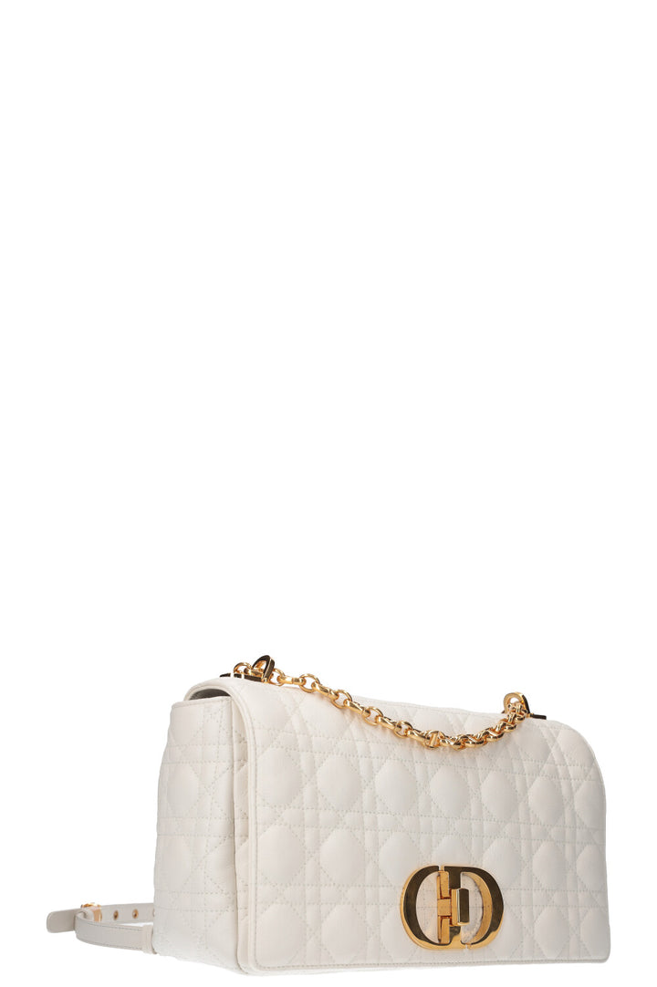 CHRISTIAN DIOR Large Caro Bag Cannage White