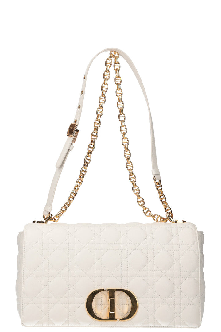 CHRISTIAN DIOR Large Caro Bag Cannage White