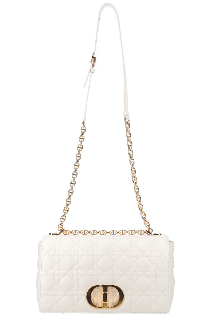 CHRISTIAN DIOR Large Caro Bag Cannage White