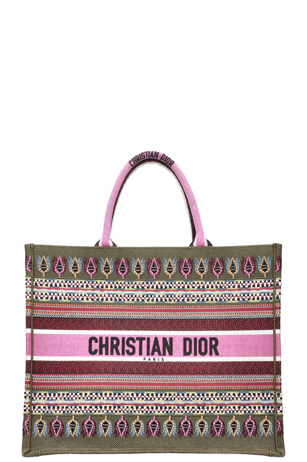 CHRISTIAN DIOR Book Tote Large Green Purple