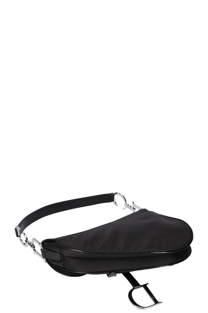 CHRISTIAN DIOR Vintage Saddle Bag Nylon Black