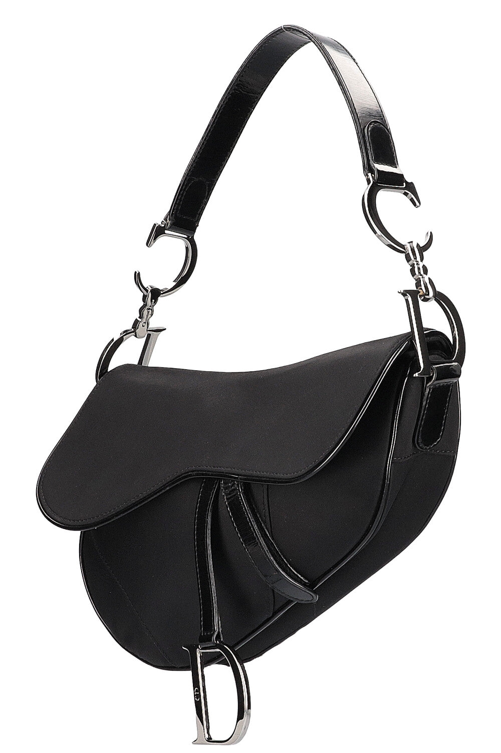 CHRISTIAN DIOR Vintage Saddle Bag Nylon Black