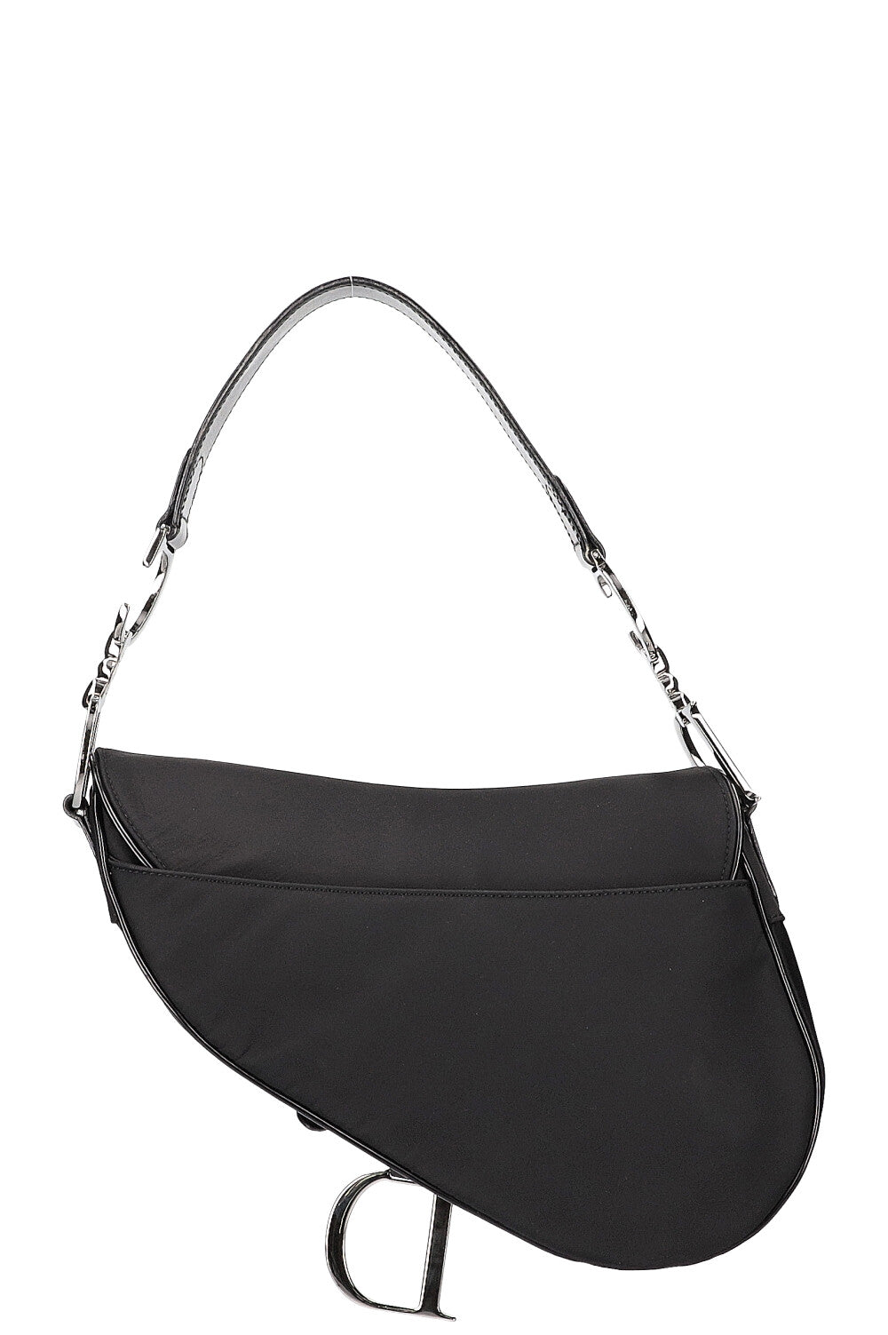 CHRISTIAN DIOR Vintage Saddle Bag Nylon Black