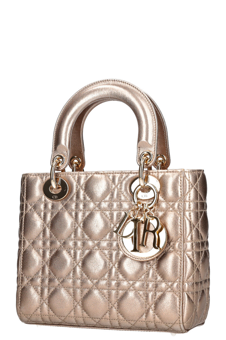 CHRISTIAN DIOR Small Lady Dior My ABCDior Bag Gold