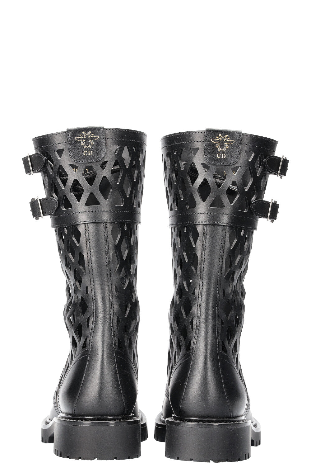 CHRISTIAN DIOR D Trap Combat Boots Black REAWAKE