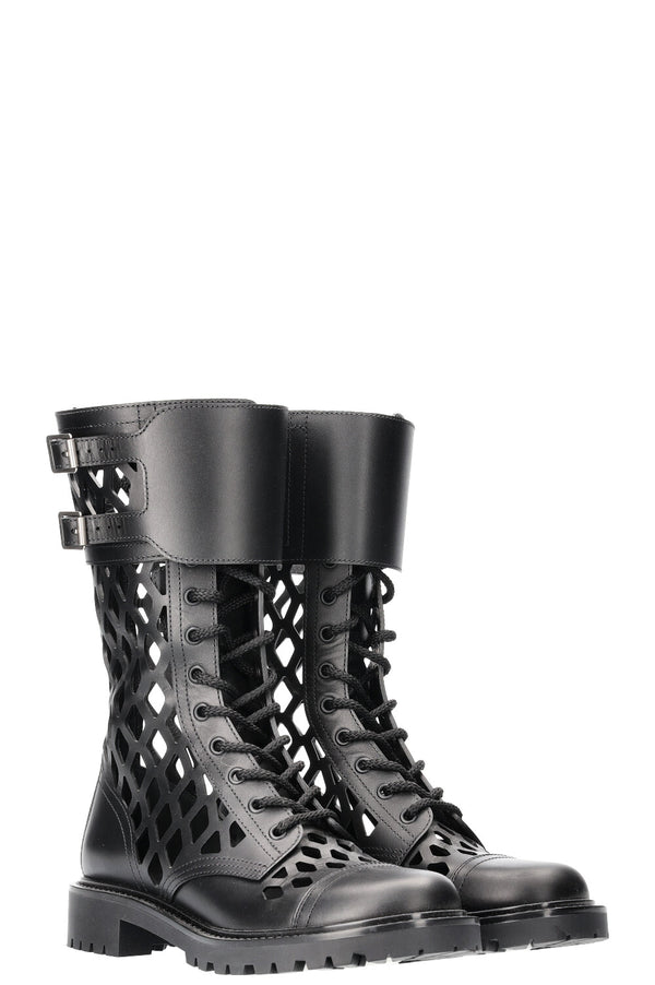 Christian Dior D-Trap Combat Boots Black 