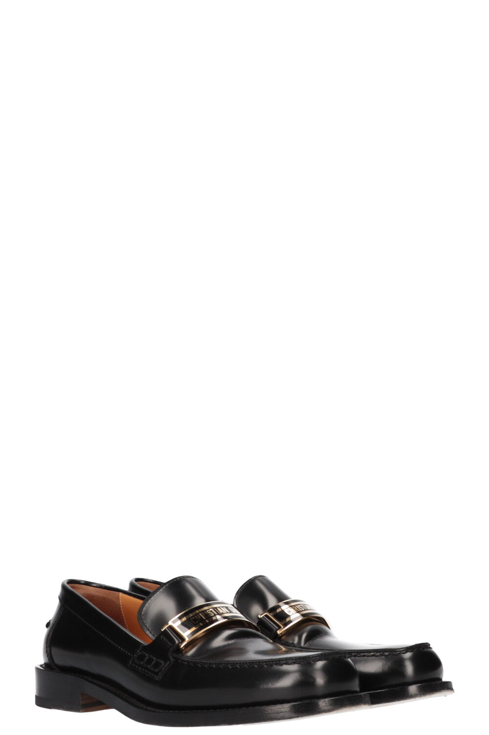 Christian Dior Code Loafers Black Gold 
