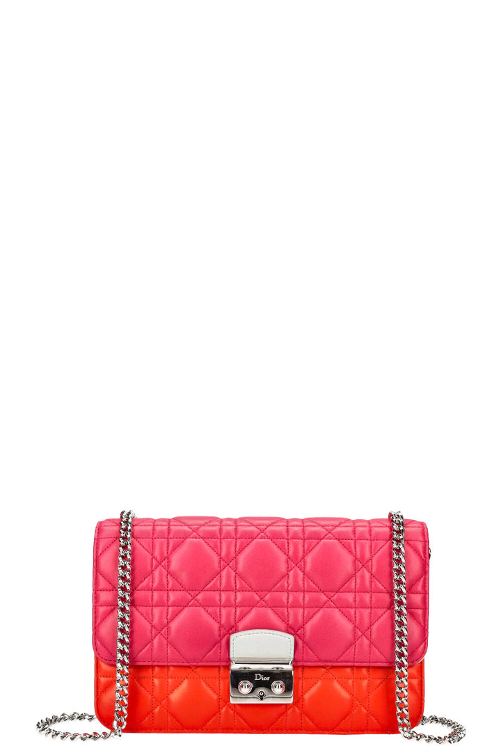 CHRISTIAN DIOR Miss Dior Promenade Bag Cannage Pink Orange Blue