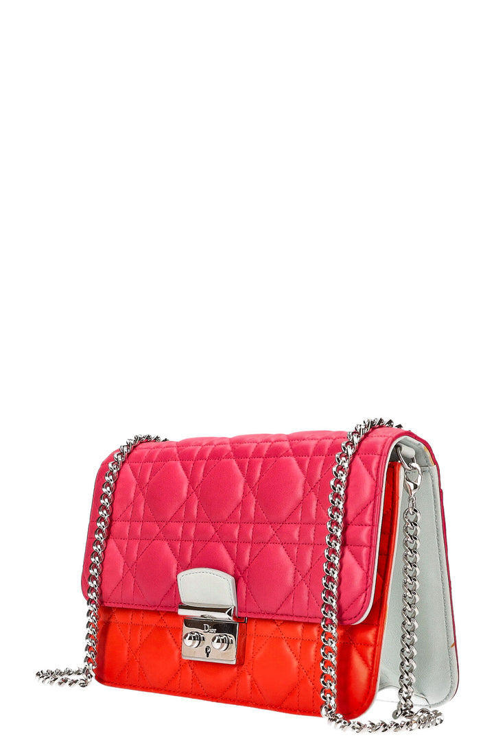 CHRISTIAN DIOR Miss Dior Promenade Bag Cannage Pink Orange Blue