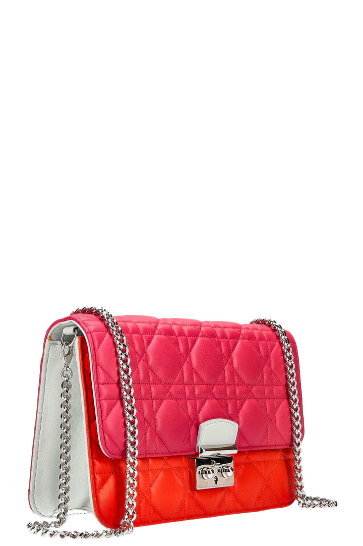 CHRISTIAN DIOR Miss Dior Promenade Bag Cannage Pink Orange Blue
