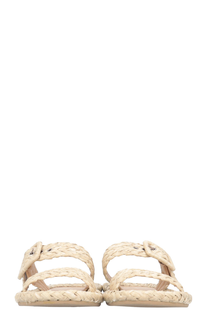CHRISTIAN DIOR Woven Raffia Flats