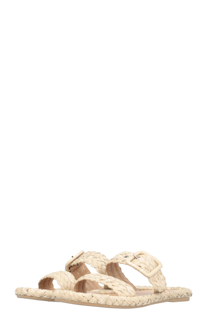 CHRISTIAN DIOR Woven Raffia Flats