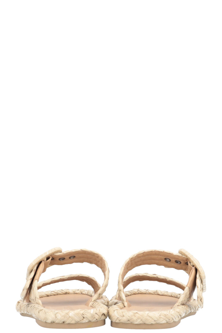CHRISTIAN DIOR Woven Raffia Flats