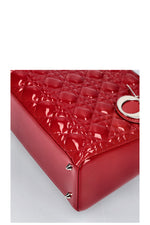 CHRISTIAN DIOR Lady Dior Medium Patent Red