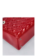 CHRISTIAN DIOR Lady Dior Medium Patent Red