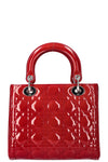 CHRISTIAN DIOR Lady Dior Medium Patent Red