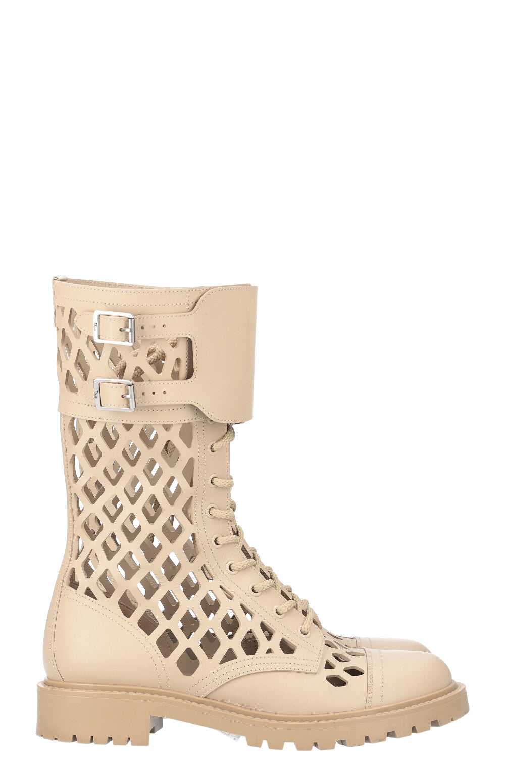 CHRISTIAN DIOR D-Trap Combat Boots Beige