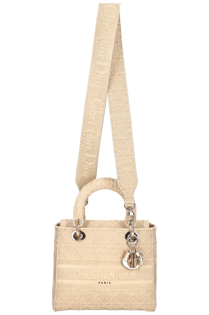 CHRISTIAN DIOR Sac Lady D-Lite Moyen Cannage Beige