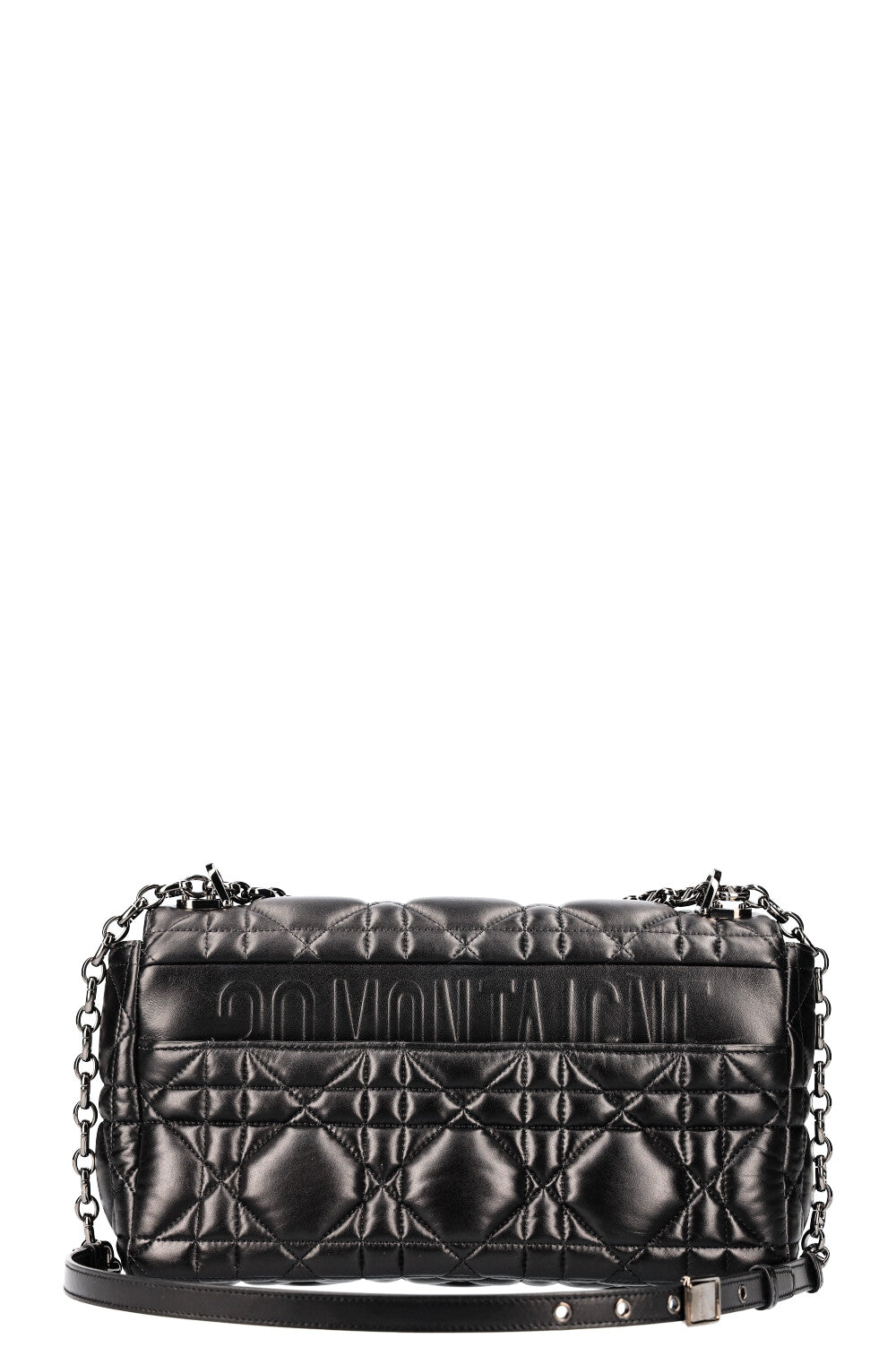 CHRISTIAN DIOR Large Quilted Caro Bag Black