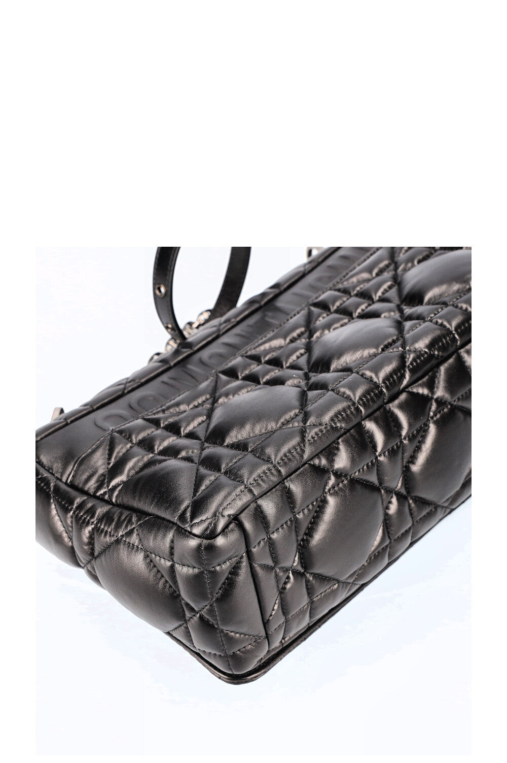 CHRISTIAN DIOR Large Quilted Caro Bag Black