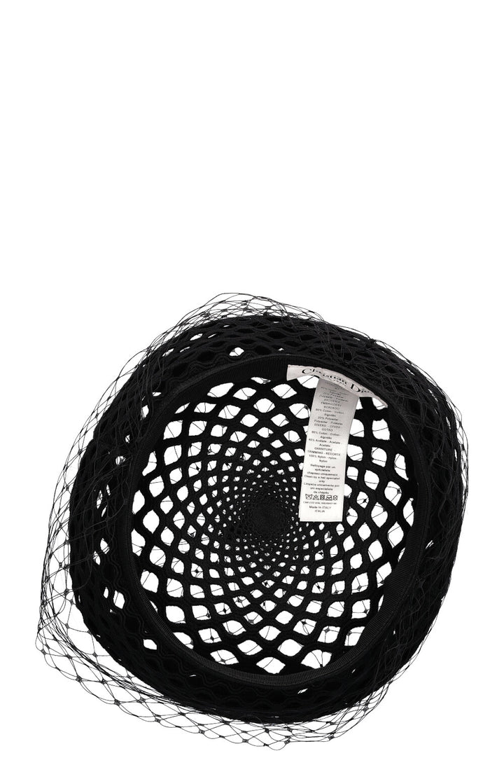 CHRISTIAN DIOR Arty Veil Beret Hat Black