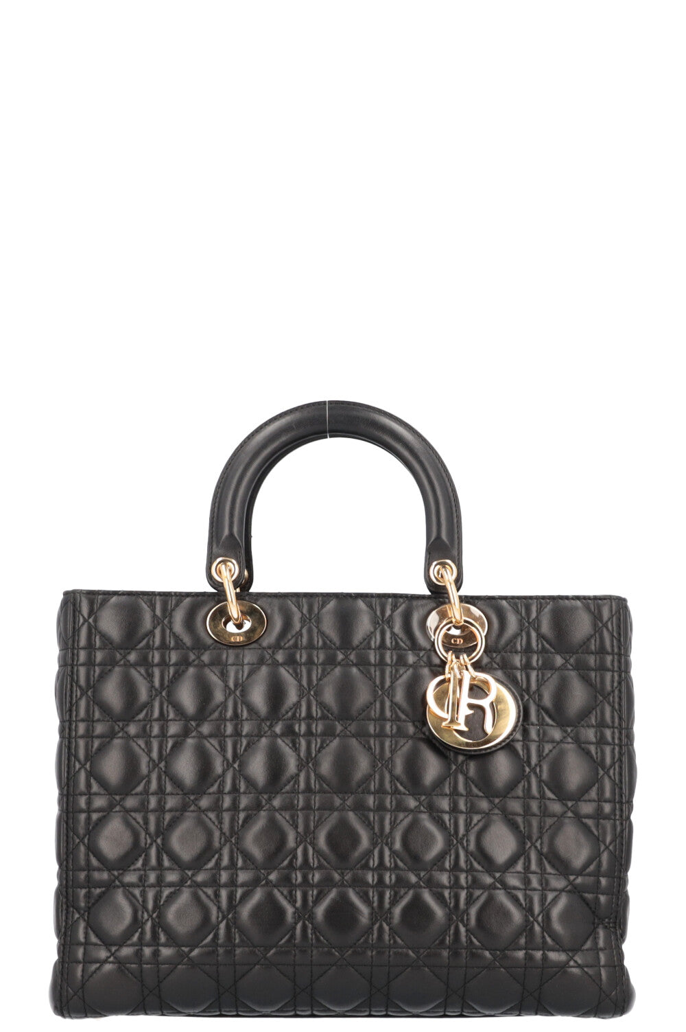 Christian Dior Lady Dior Bag Large Black Gold