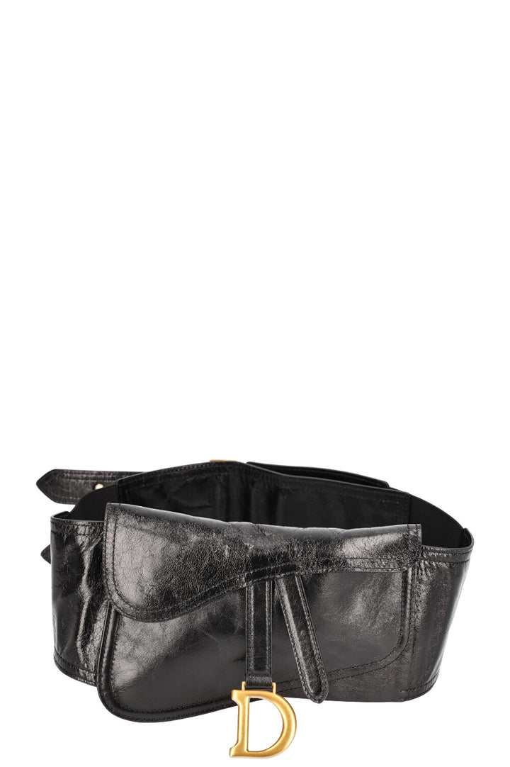 CHRISTIAN DIOR Saddle Waist Belt Bag Black