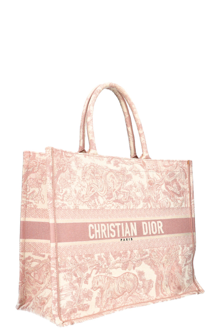 CHRISTIAN DIOR Book Tote Large Toile de Jouy Pink