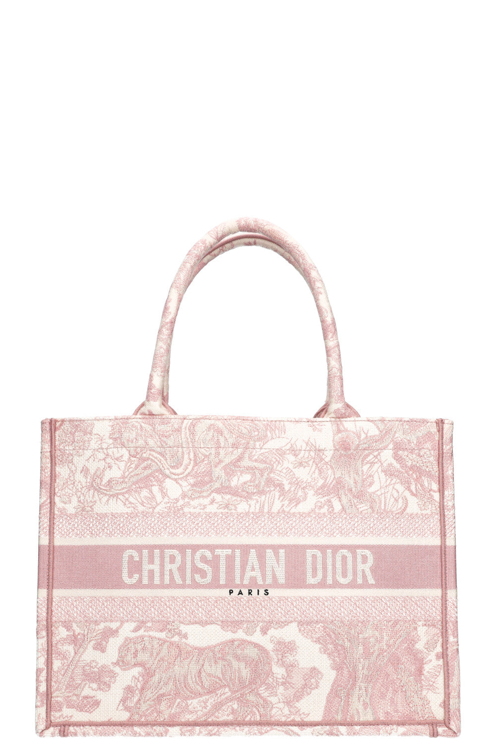CHRISTIAN DIOR Moyen Dior Book Tote Toile de Jouy Rose