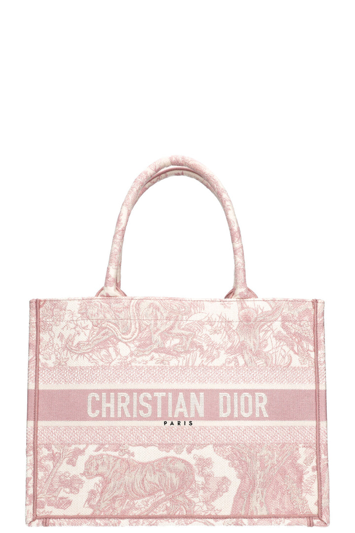CHRISTIAN DIOR Moyen Dior Book Tote Toile de Jouy Rose