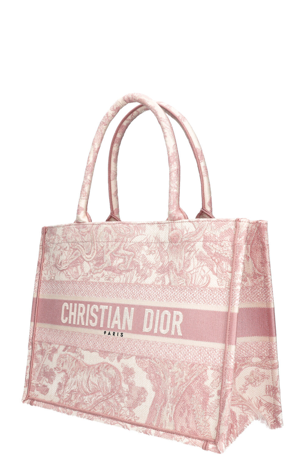 CHRISTIAN DIOR Moyen Dior Book Tote Toile de Jouy Rose