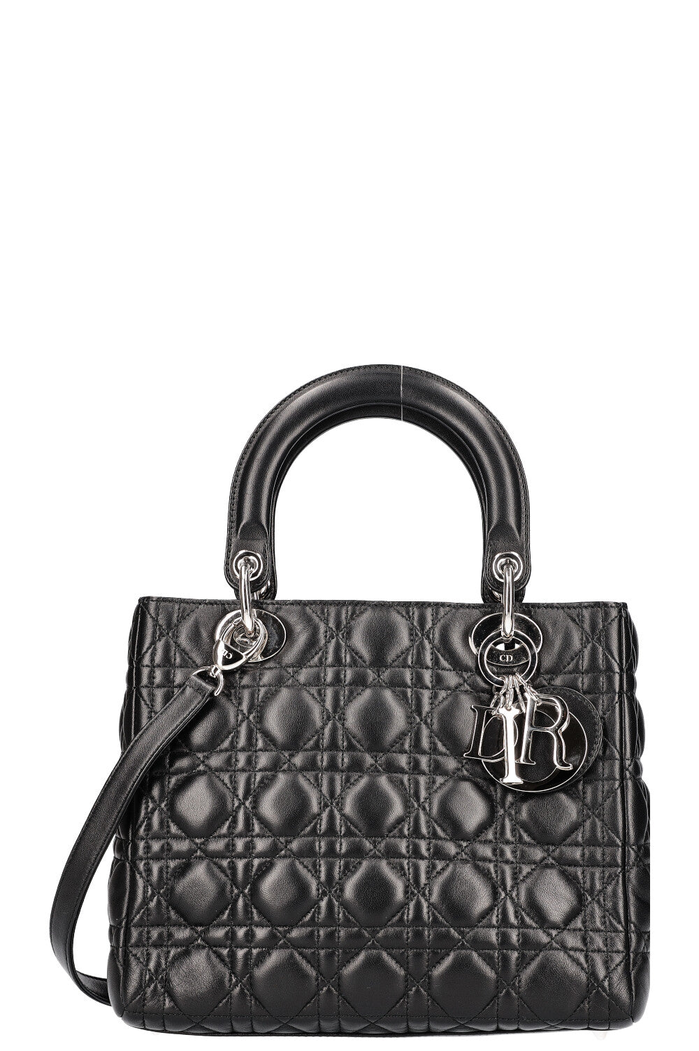 CHRISTIAN DIOR Lady Dior Bag  Medium Cannage Black