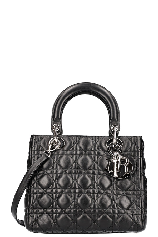 CHRISTIAN DIOR Sac Lady Dior Moyen Cannage Noir